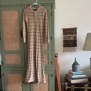 RRL Striped Long Sleeve Maxi Dress